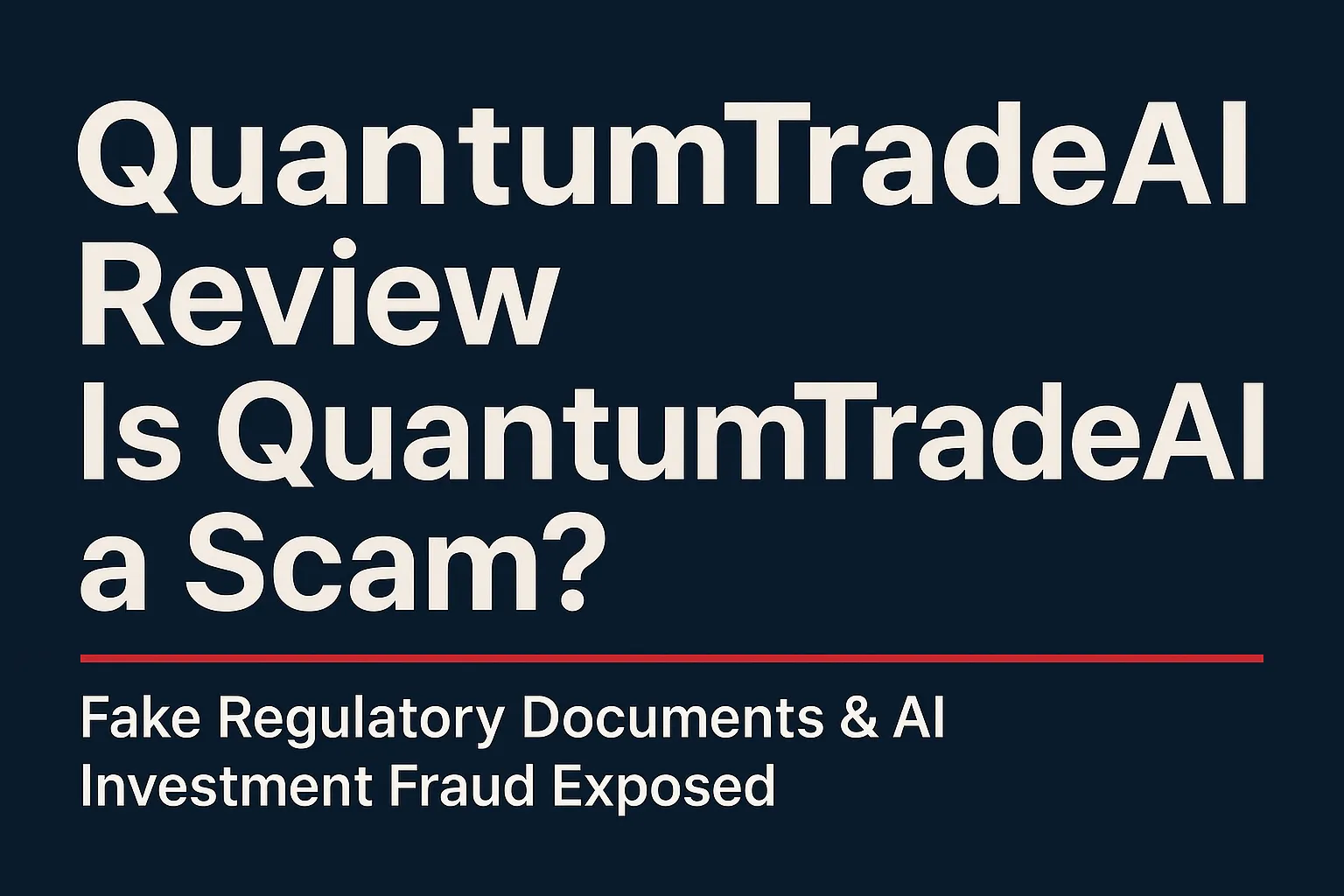 QuantumTradeAI Review｜Is QuantumTradeAI a Scam? AI Investment Fraud, Fake Regulation & Withdrawal Fee Trap Exposed