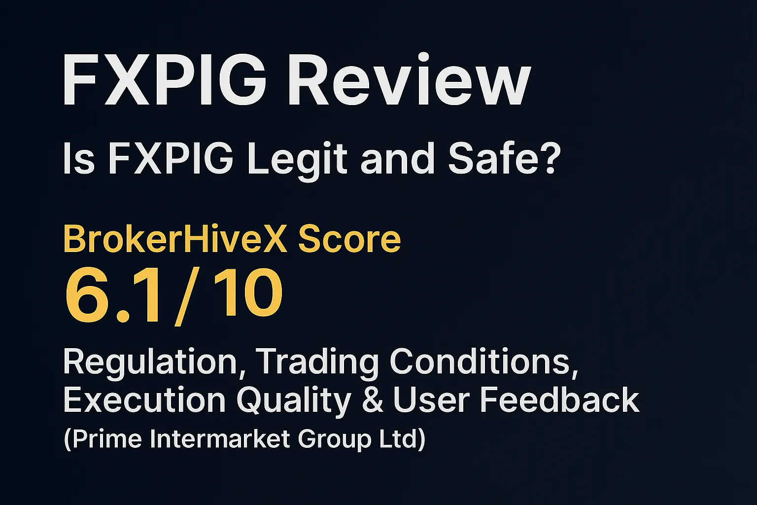 FXPIG Review | Is FXPIG Legit and Safe? BrokerHiveX Score, Regulation, Trading Conditions & User Feedback