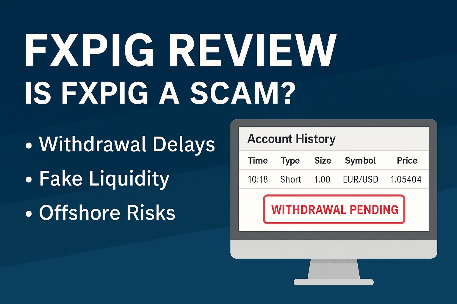 FXPIG Review｜Is FXPIG a Scam? Withdrawal Delays, Fake Liquidity & Offshore Regulation Warning