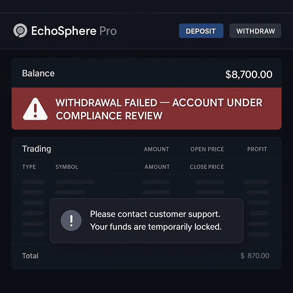 EchoSphere Pro Forex Platform Real Victims Exposed: My Bloody Lessons