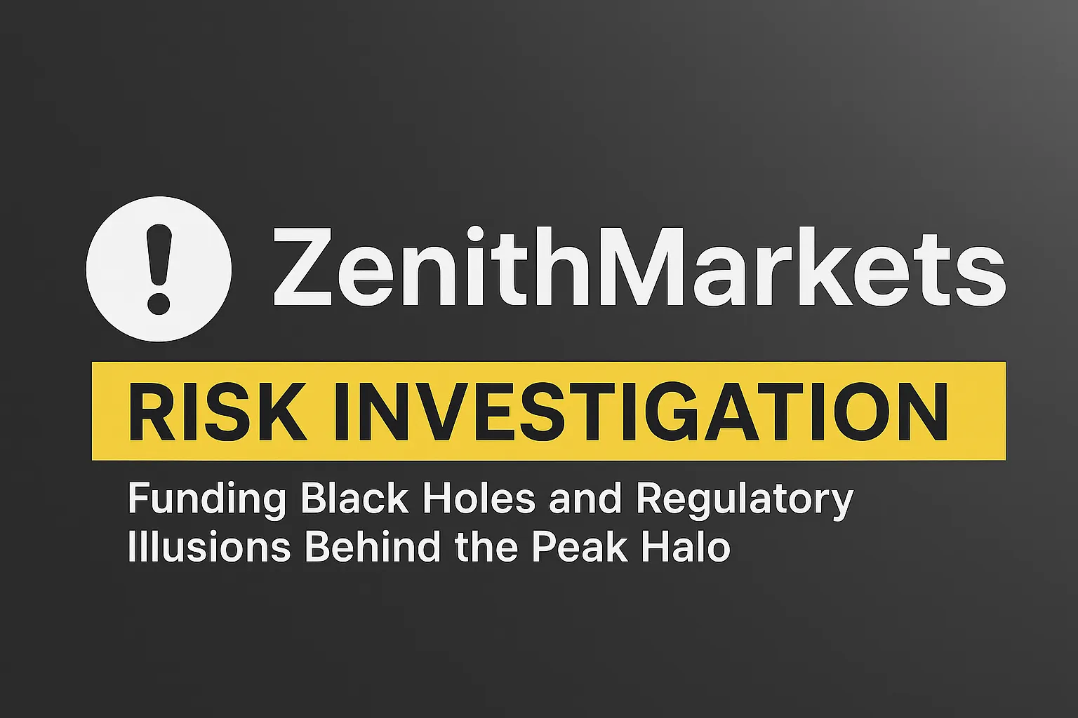 Углублённое исследование рисков ZenithMarkets | Финансовые чёрные дыры и регуляторные иллюзии за ореолом пиковой производительности