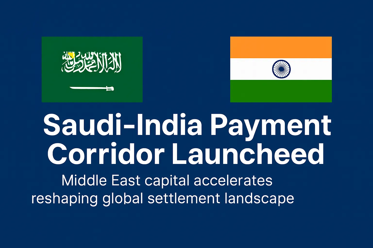 The Saudi Arabia-India Payment Corridor has officially launched. De-SWIFT is accelerating, and Middle Eastern capital is reshaping the global settlement and energy finance order.