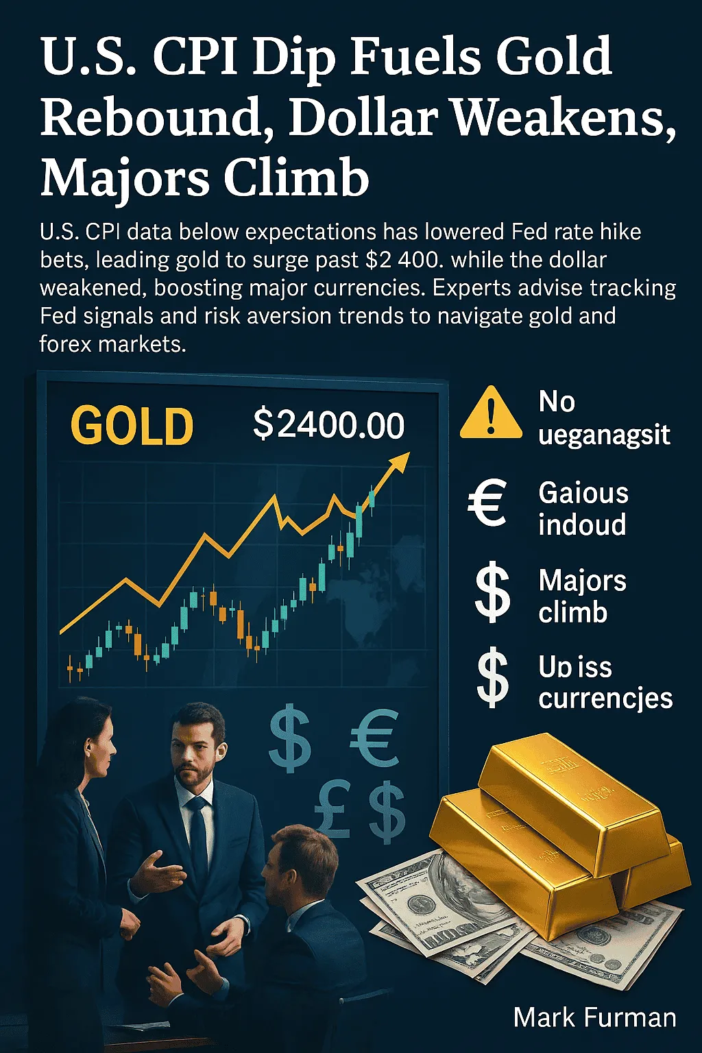 The decline in US CPI has driven a strong rebound in gold, putting pressure on the US dollar as major currencies rise