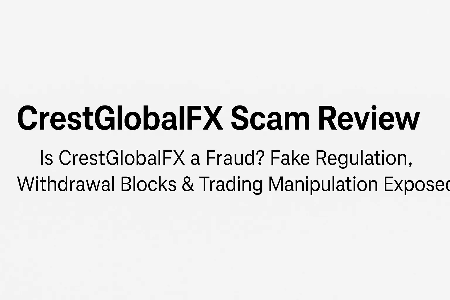 CrestGlobalFX Scam Review | Is CrestGlobalFX a Fraud? Fake Regulation, Withdrawal Scams & Trading Manipulation Exposed