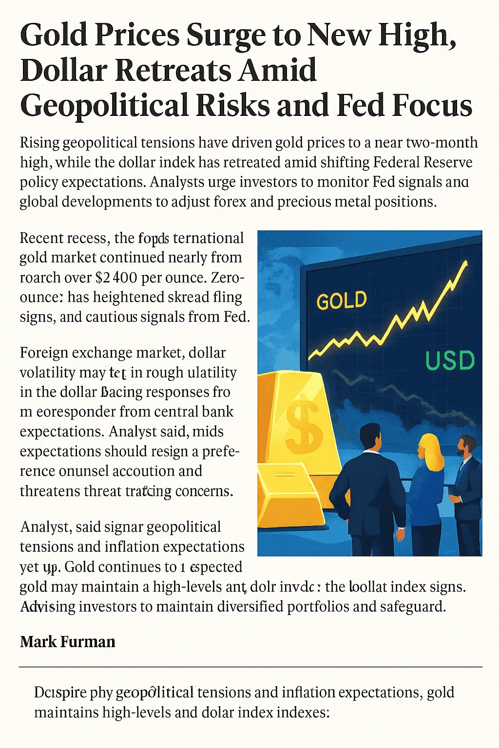 Gold price breaks new high, US dollar oscillates and falls - geopolitical risks and Federal Reserve policies become the focus