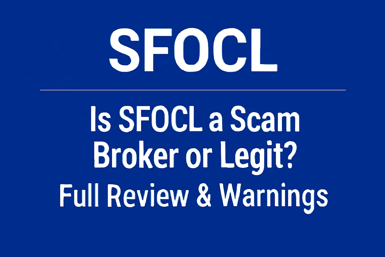 SFOCL: A Scam Exposed | Is SFOCL a Scam Broker or Legit? Full Review & Warnings