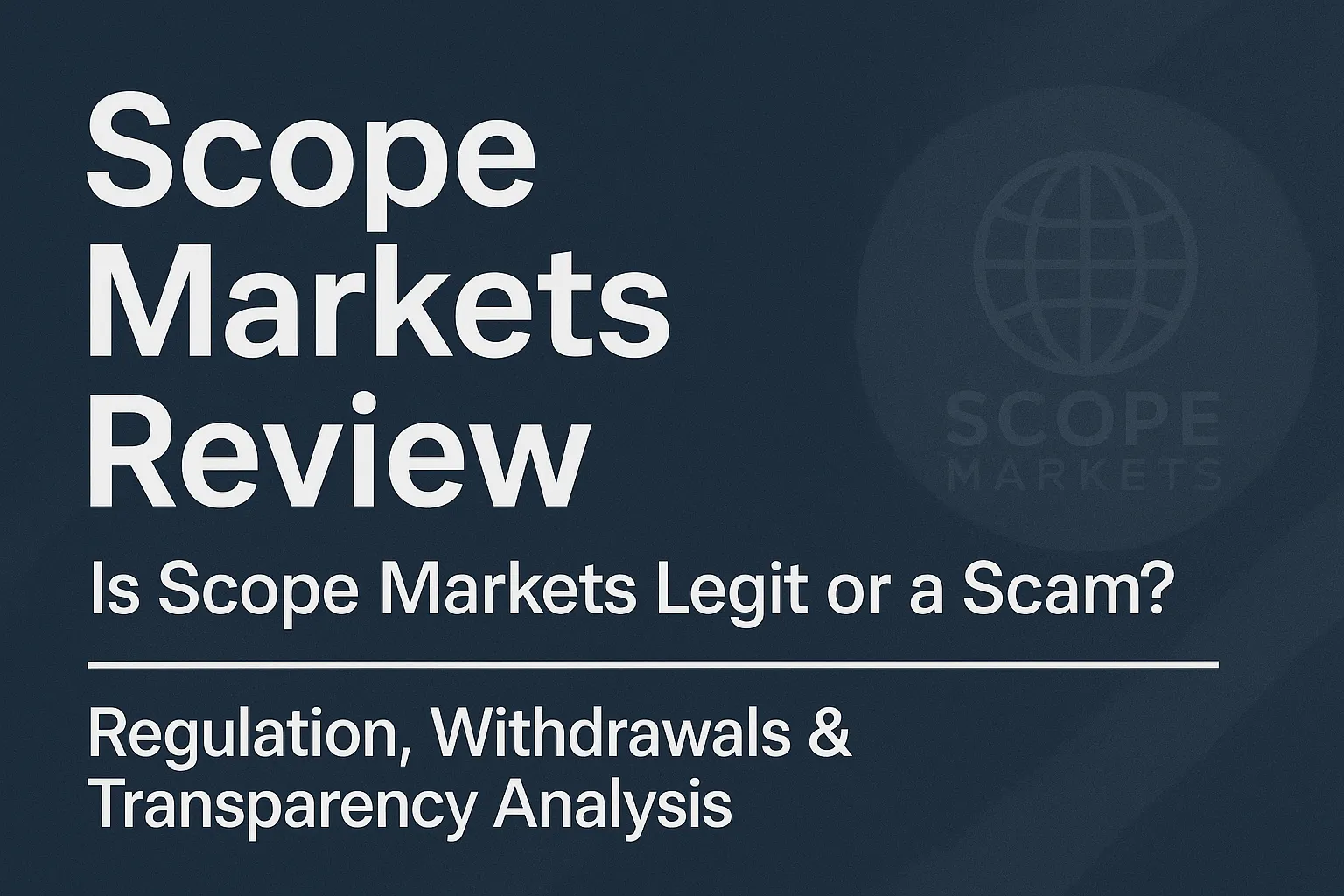 Scope Markets Review | Is Scope Markets Legit or a Scam? Regulation, Withdrawals & Transparency Analysis