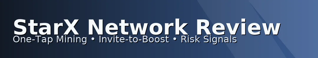 StarX Networkレビュー｜「ワンクリックマイニング、新規ユーザー獲得の高速化、上場・上場廃止の繰り返し」のハイリスクプロファイルとアクションリスト