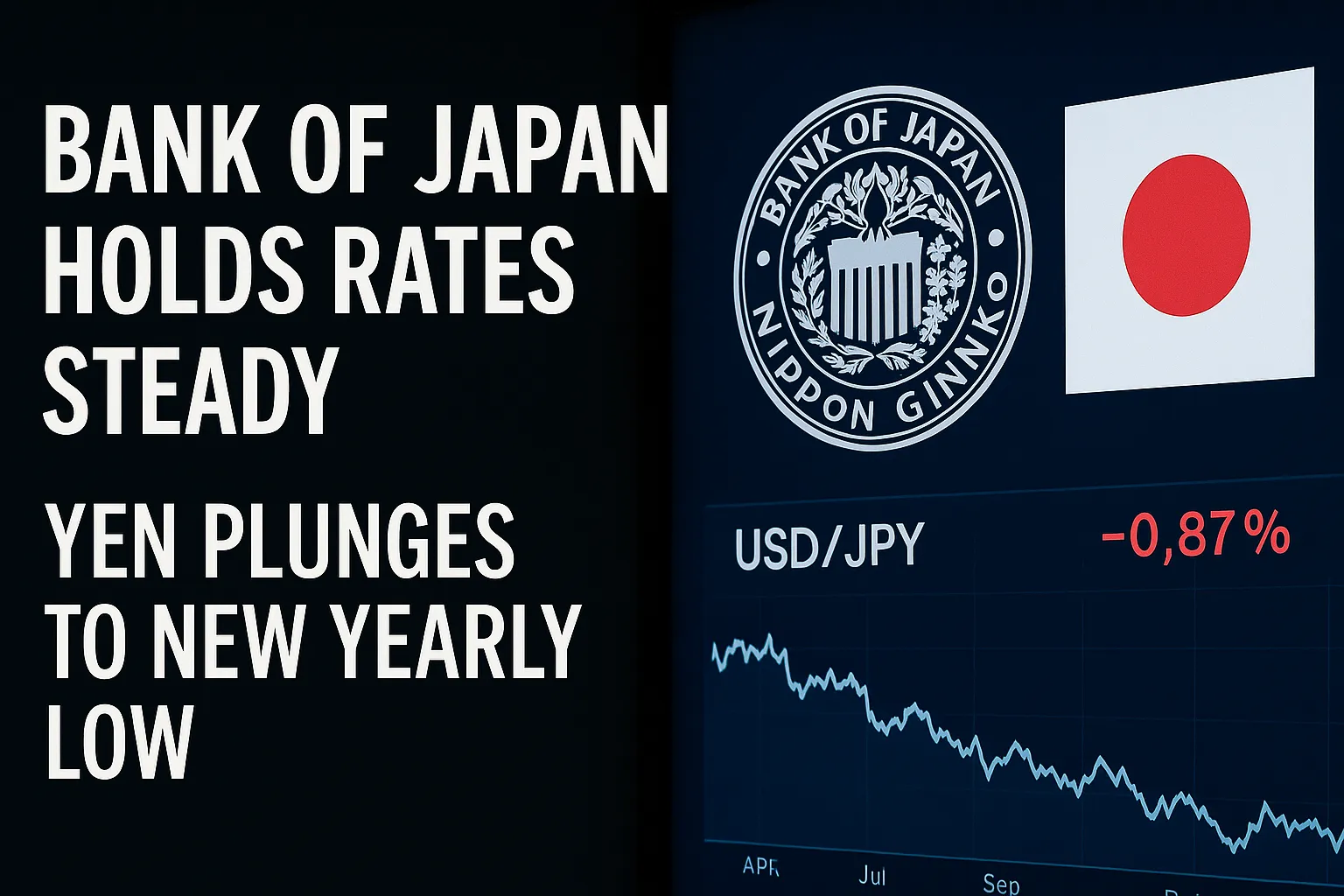 The Bank of Japan maintains its ultra-loose policy | The yen plummets to a new low this year, and global currency markets are turbulent again