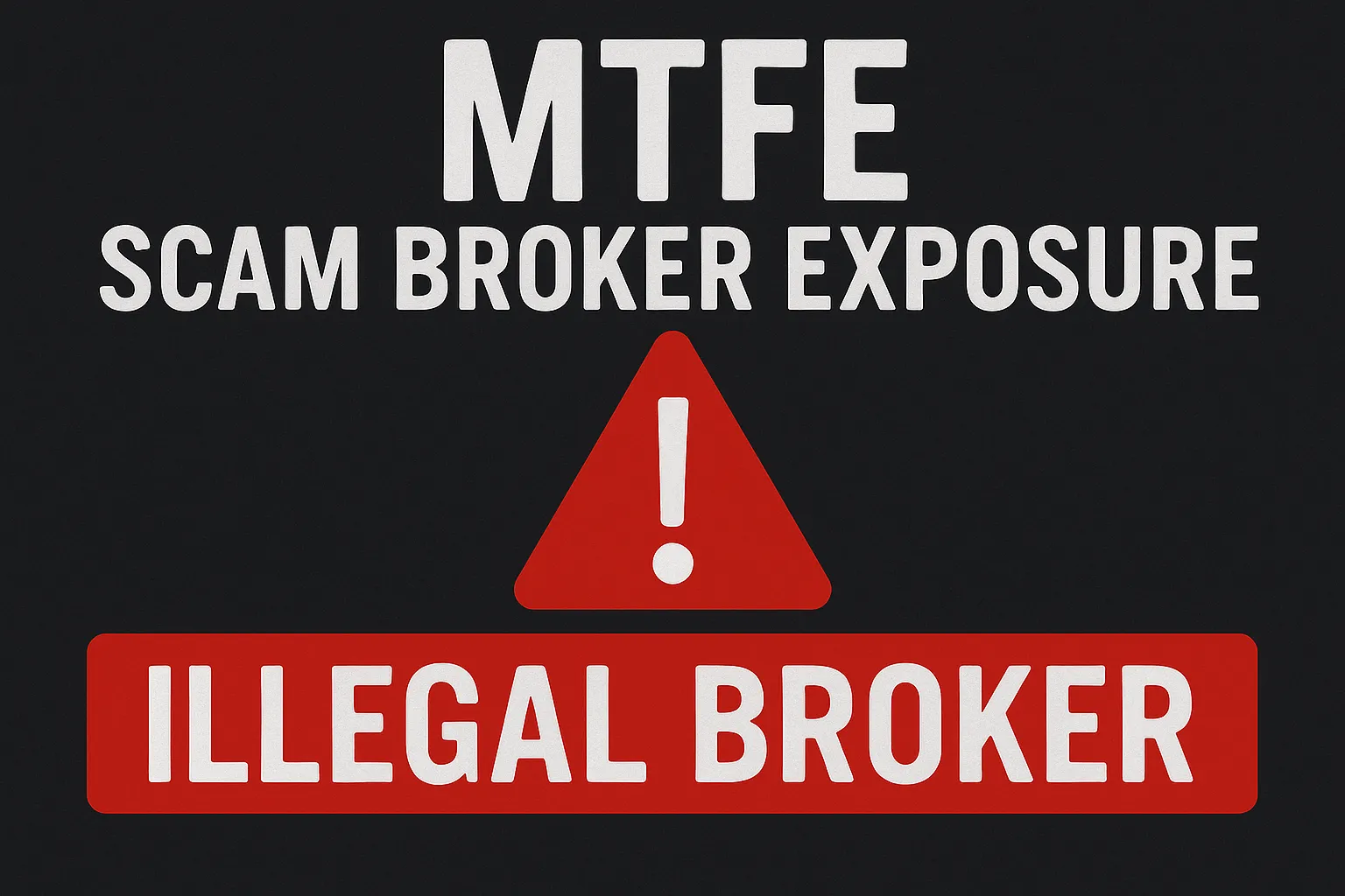 MTFE scam exposed | Deemed an illegal broker, investors must stay away