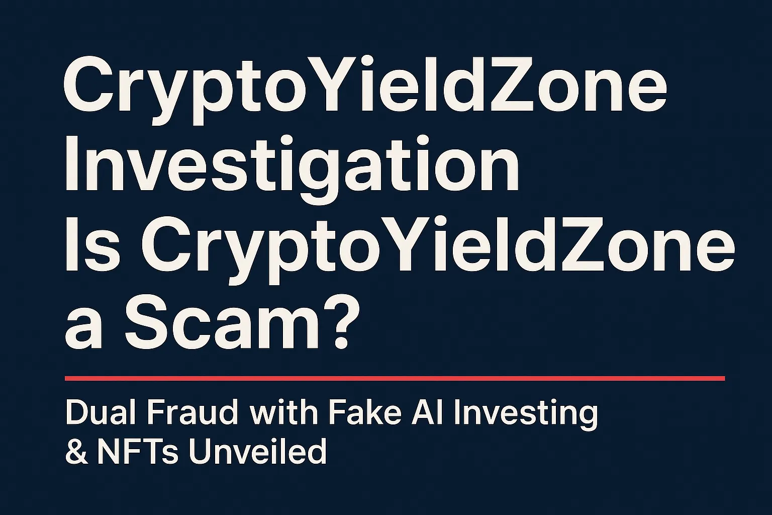 CryptoYieldZone Review｜Is CryptoYieldZone a Scam? AI + NFT Yield Fraud & Fake Regulation Exposed