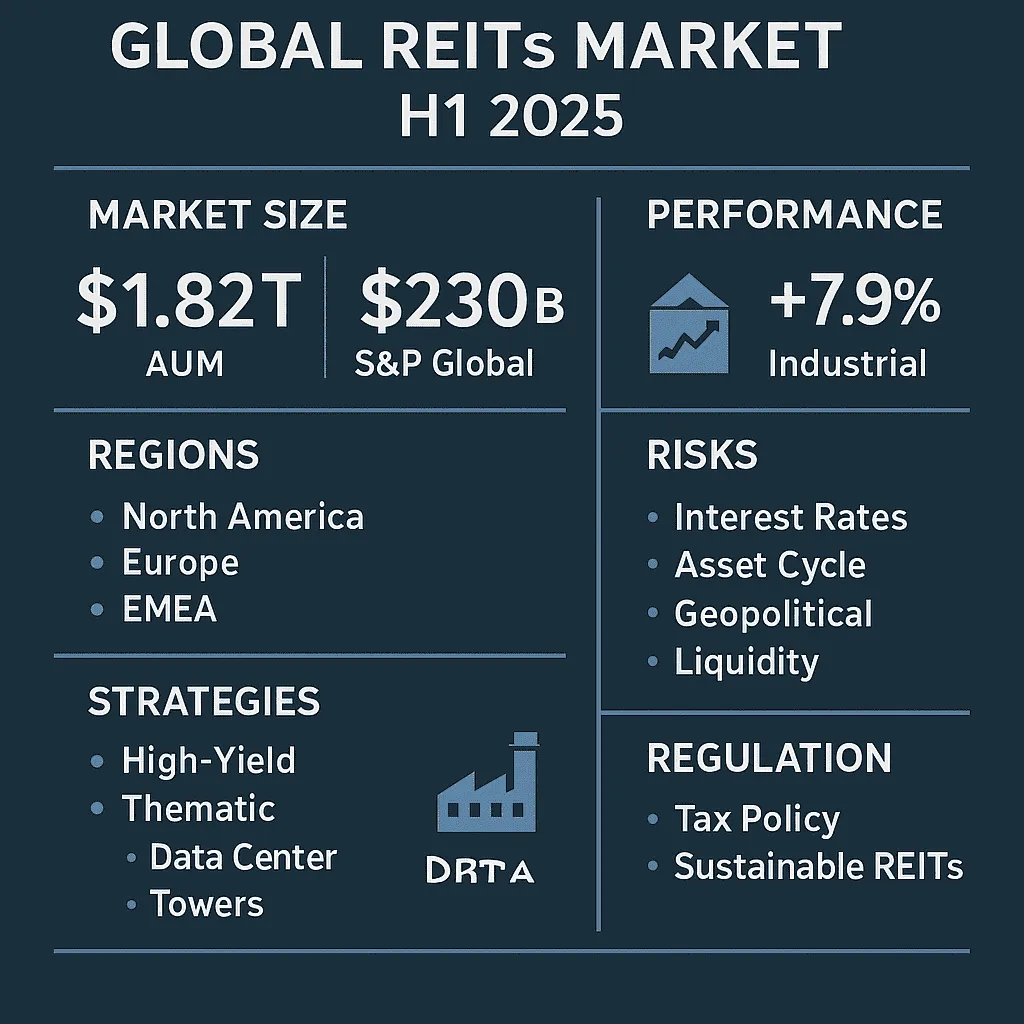 Global REITs market size exceeds US$1.8 trillion in the first half of 2025: in-depth analysis of performance and investment strategies