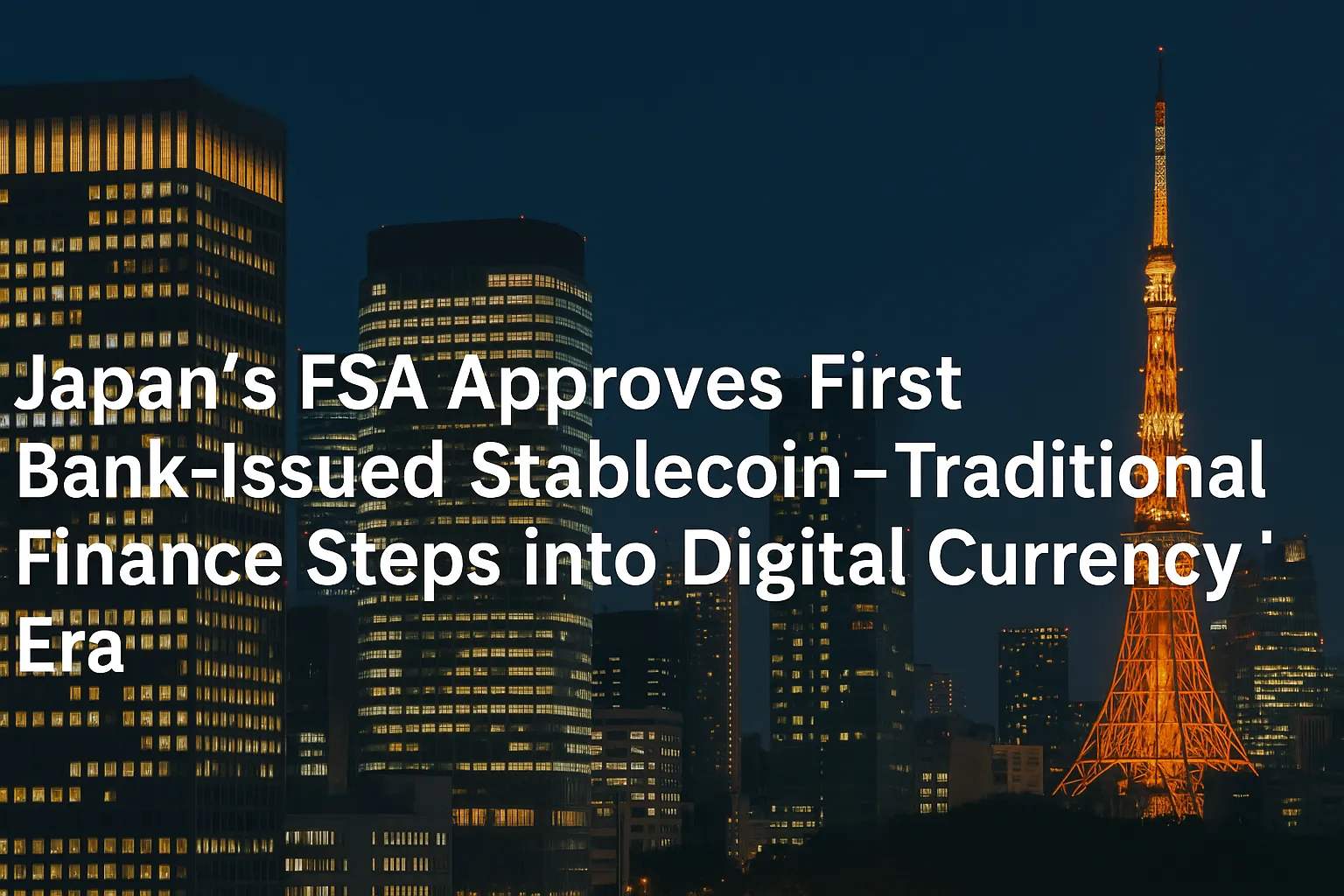 Japan's Financial Services Agency approves first bank-issued stablecoin project | Traditional finance officially enters the digital currency system