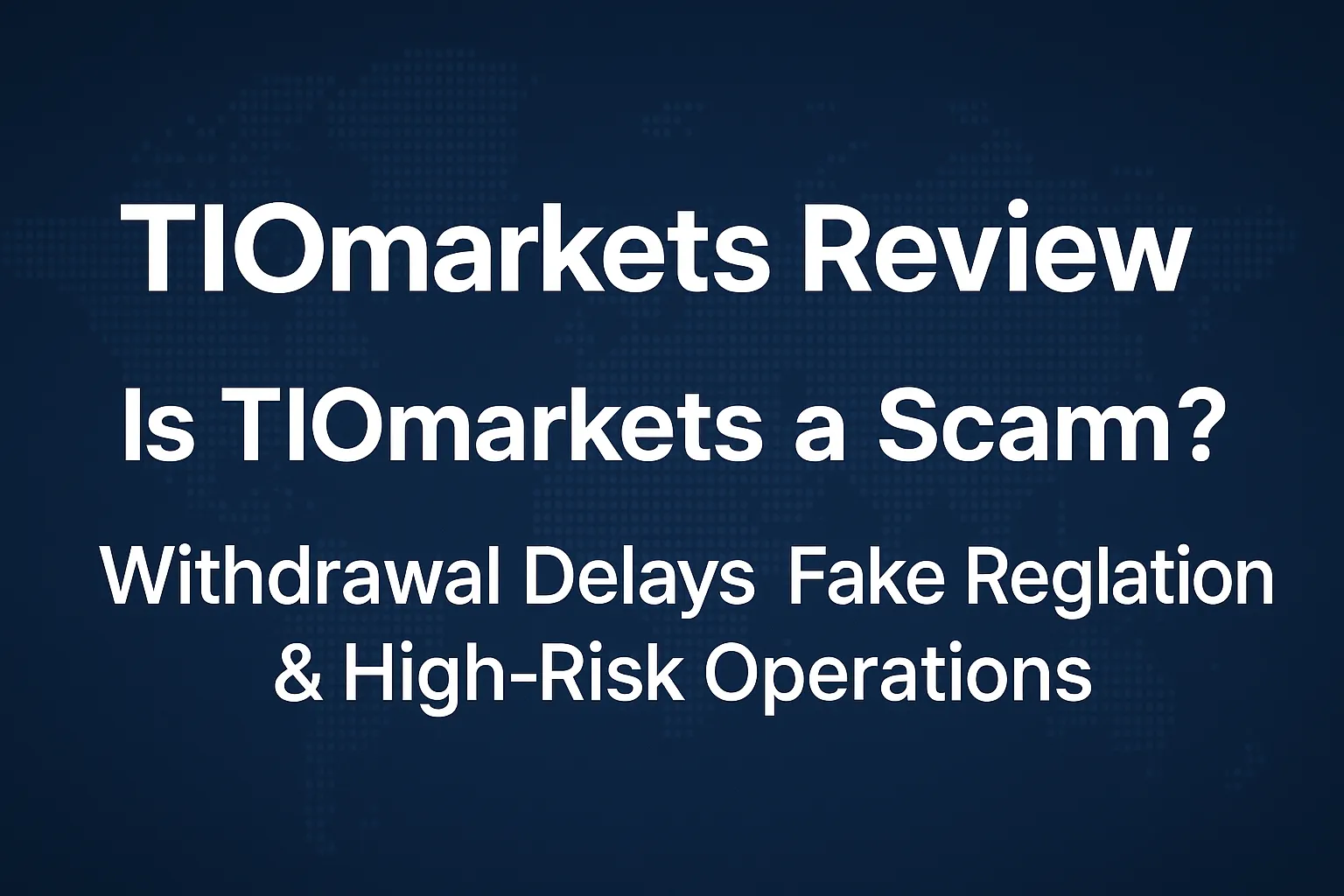 TIOmarkets Review | Is TIOmarkets a Scam? Withdrawal Delays, Fake Regulation & High-Risk Operations