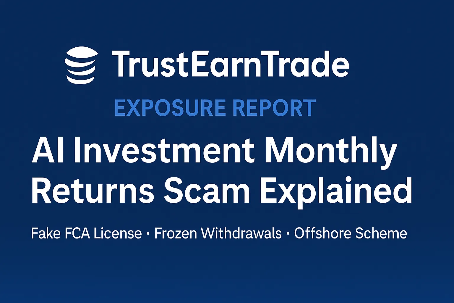 TrustEarnTrade Review｜Is TrustEarnTrade a Scam? AI Investment Monthly Returns Scheme & Fake FCA License Exposed