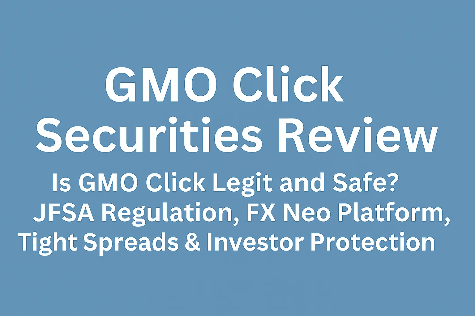 GMO Click Securities Review | Is GMO Click Legit and Safe? JFSA Regulation, FX Neo Platform & Investor Protection