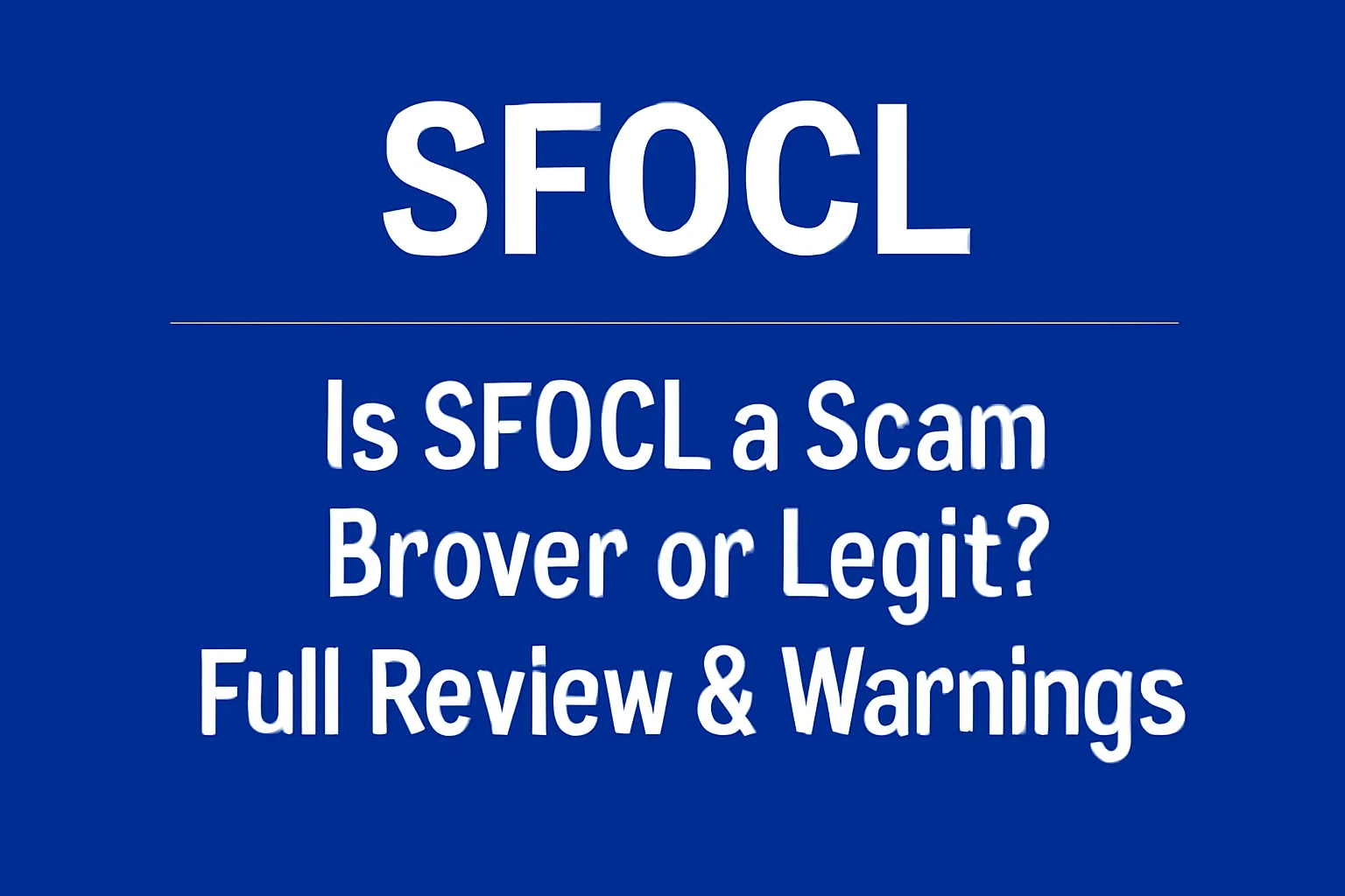 SFOCL: A Scam Exposed | Is SFOCL a Scam Broker or Legit? Full Review & Warnings