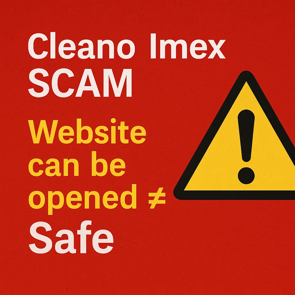 Is Cleano Imex a scam? The official website is accessible, but transparency is severely lacking.