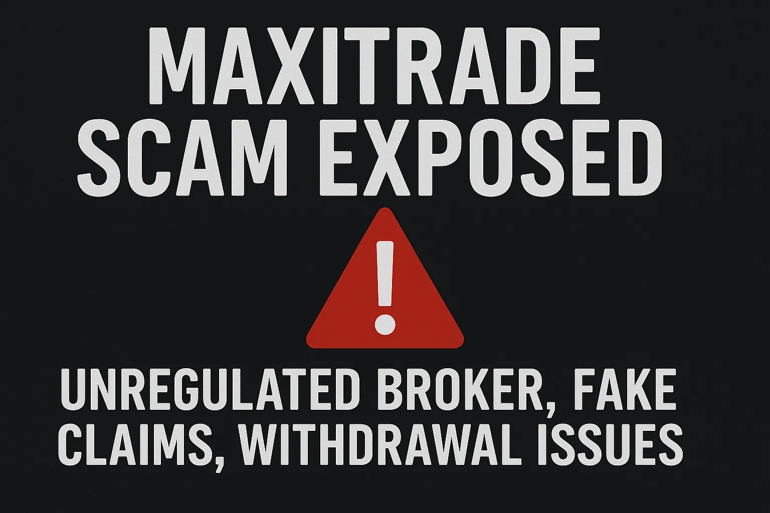 MaxiTrade Scam Exposed | Unregulated, False Advertising, and Withdrawal Failures: A Black Forex Platform