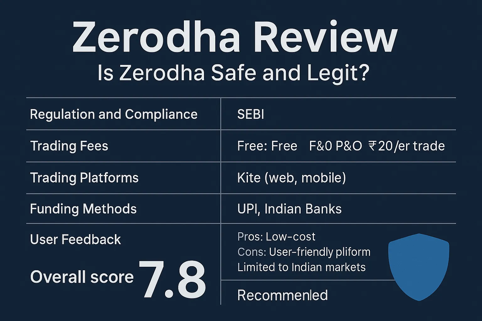 Zerodha Review | Is Zerodha Reliable? A Complete Analysis of Regulatory Qualifications, Trading Conditions, Platform Experience, and User Reputation