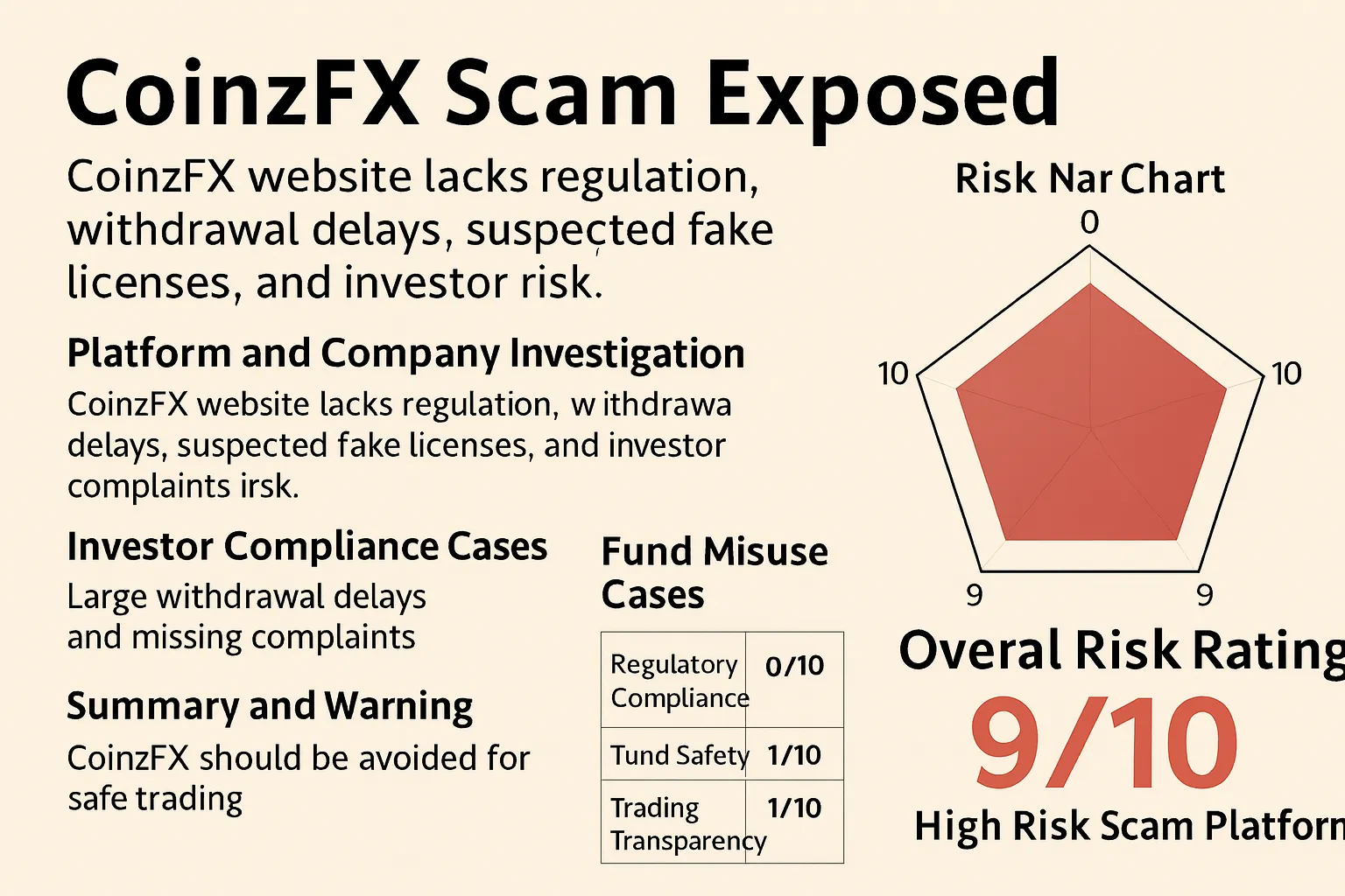 CoinzFX Scam Exposed | Is CoinzFX a Scam? A Complete Analysis of Regulatory Facts, Withdrawal Risks, and Investor Warnings