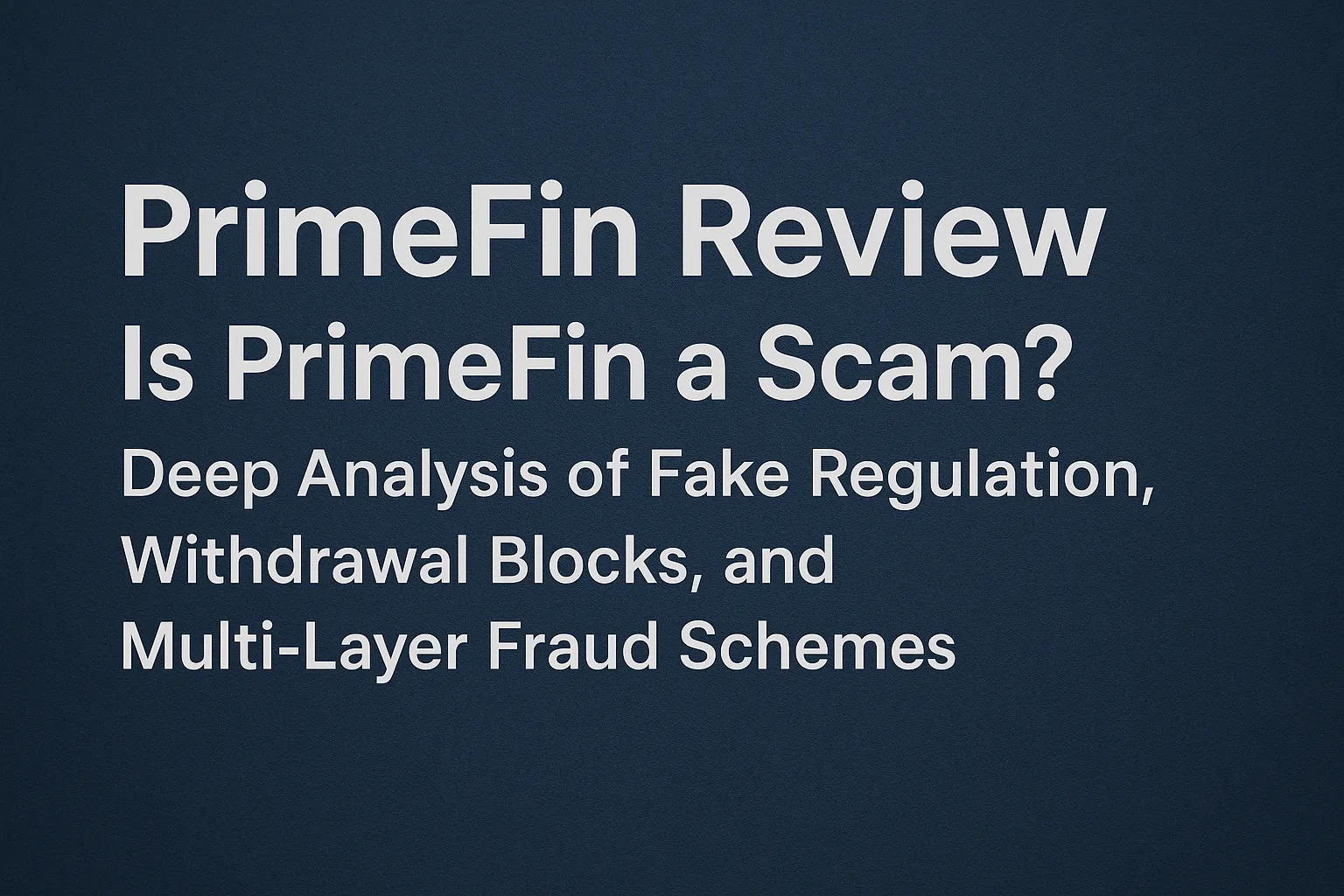 PrimeFin Review | Is PrimeFin a Scam? Deep Analysis of Fake Regulation, Withdrawal Blocks, and Multi-Layer Fraud Schemes (2025 Update)