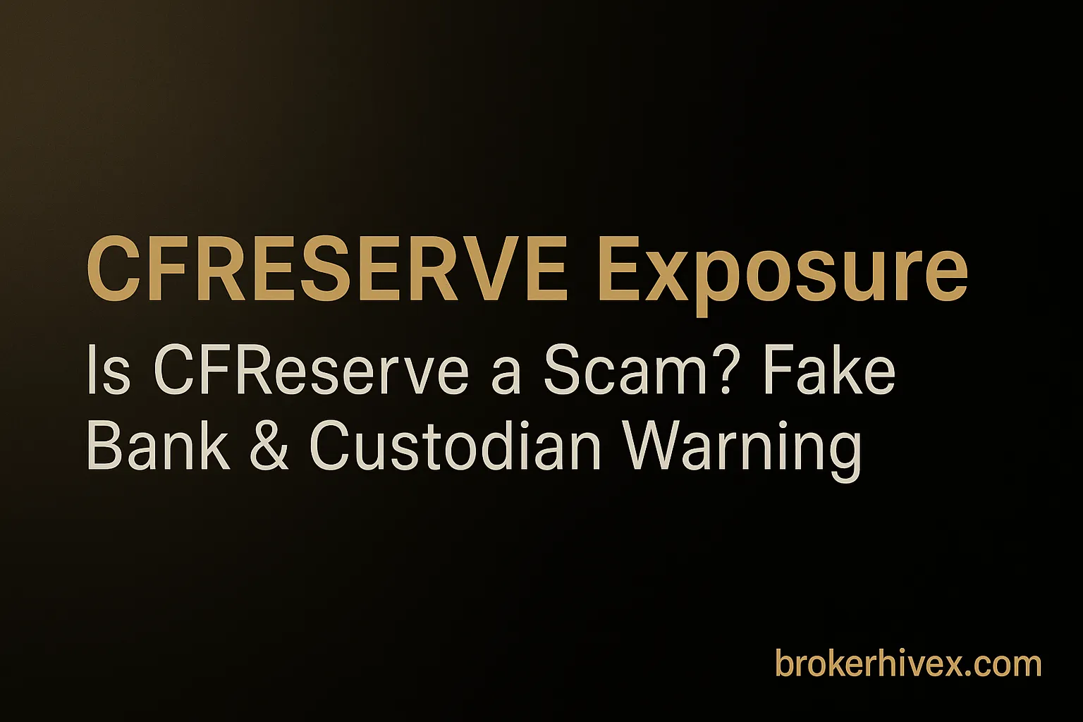 CFreserve Exposure | Is CFreserve a Scam? Fake Bank Identity, Custodian Fraud & Cross-Border Laundering Scheme